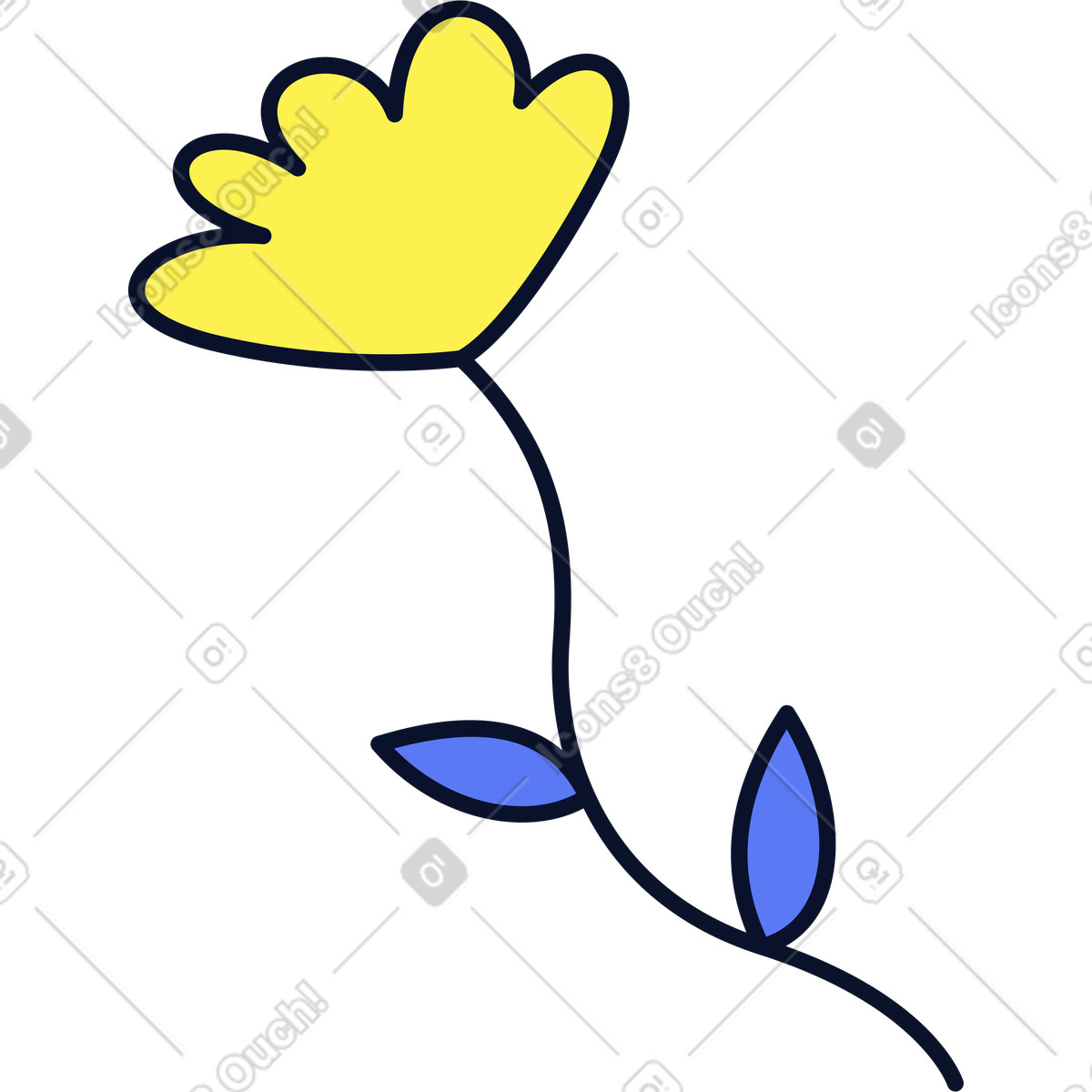Flexy スタイルの 花 のイラストをPNG、SVG形式でダウンロード