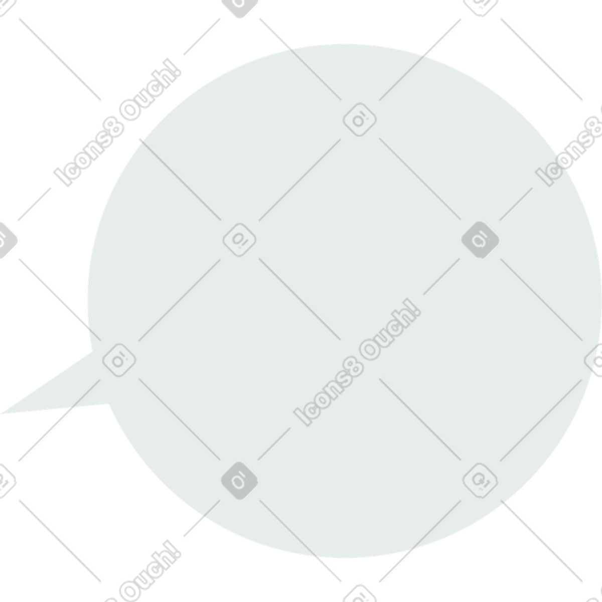 Ilustração de Gray round speech bubble em no estilo Lagom para baixar em PNG, SVG