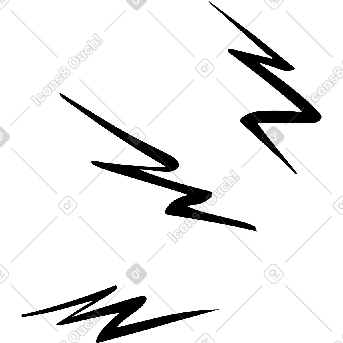 Sonic lightning bolts illustration in Line style download in PNG, SVG