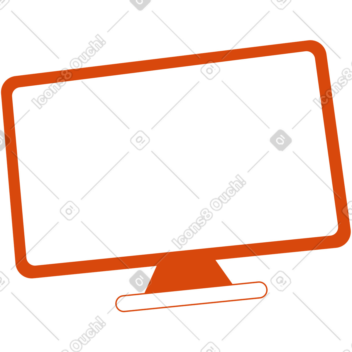 Ilustración Pantalla de televisión en estilo Orange a descargar en PNG y SVG