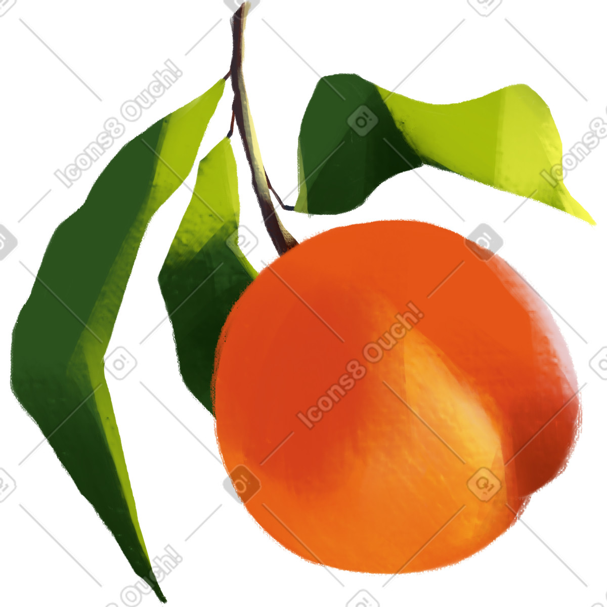 Ilustração de Peach on branch em no estilo Sunday para baixar em PNG, SVG