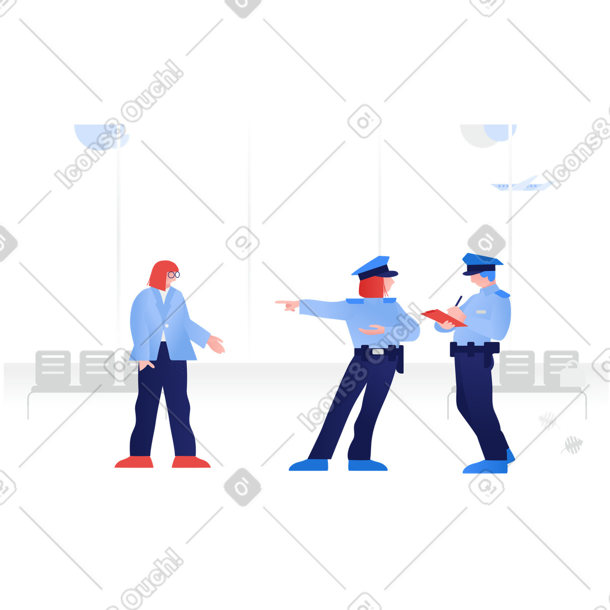 Ilustración La policía da una multa en estilo Clip a descargar en PNG y SVG