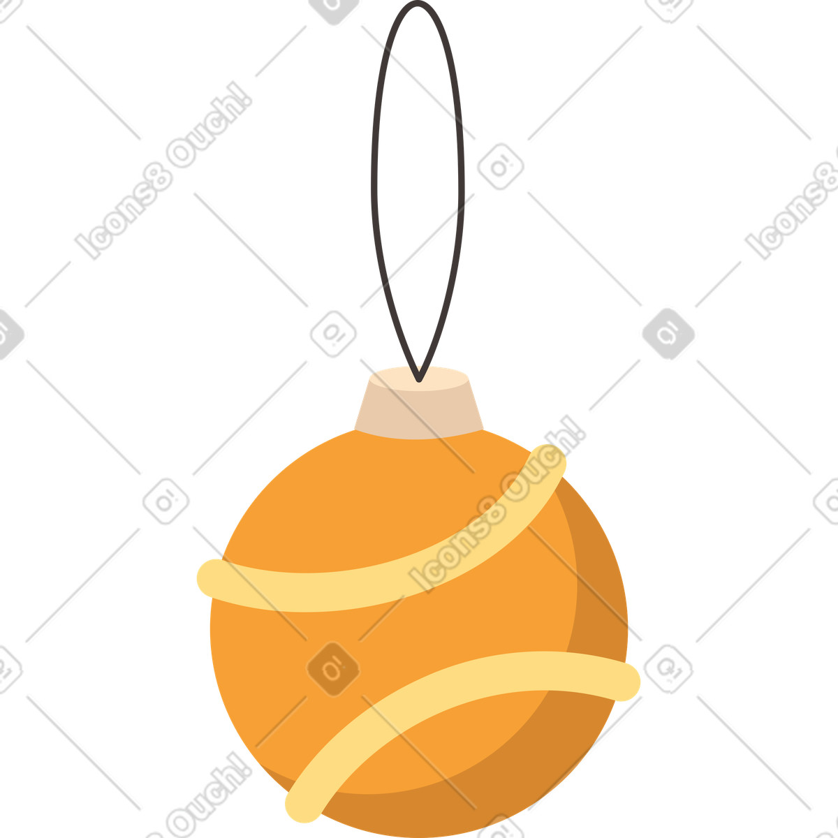 Christmas bauble yellow illustration in Dizzy style download in PNG, SVG
