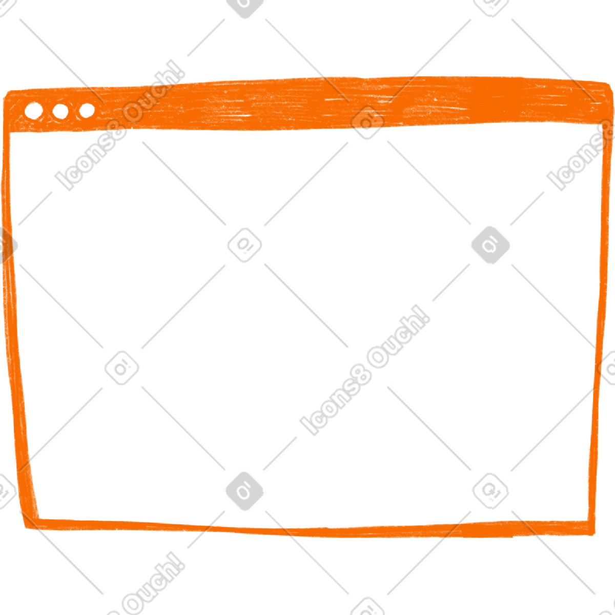 Orange browser window illustration in Biro style download in PNG, SVG