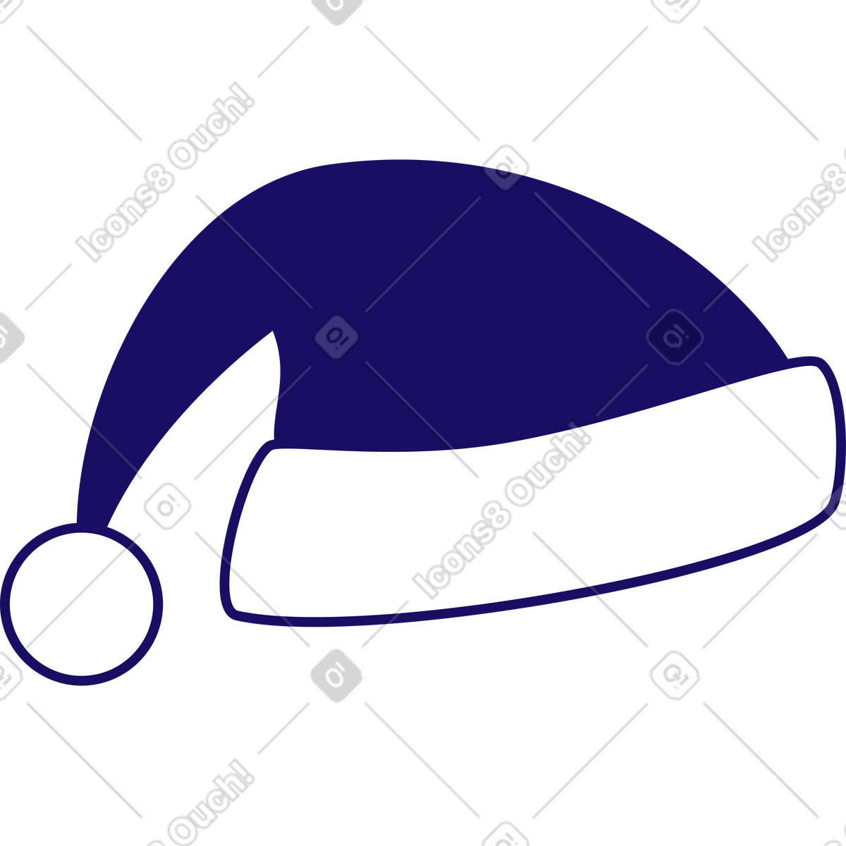 Ilustração de Gorro do papai noel em no estilo Bendy para baixar em PNG, SVG
