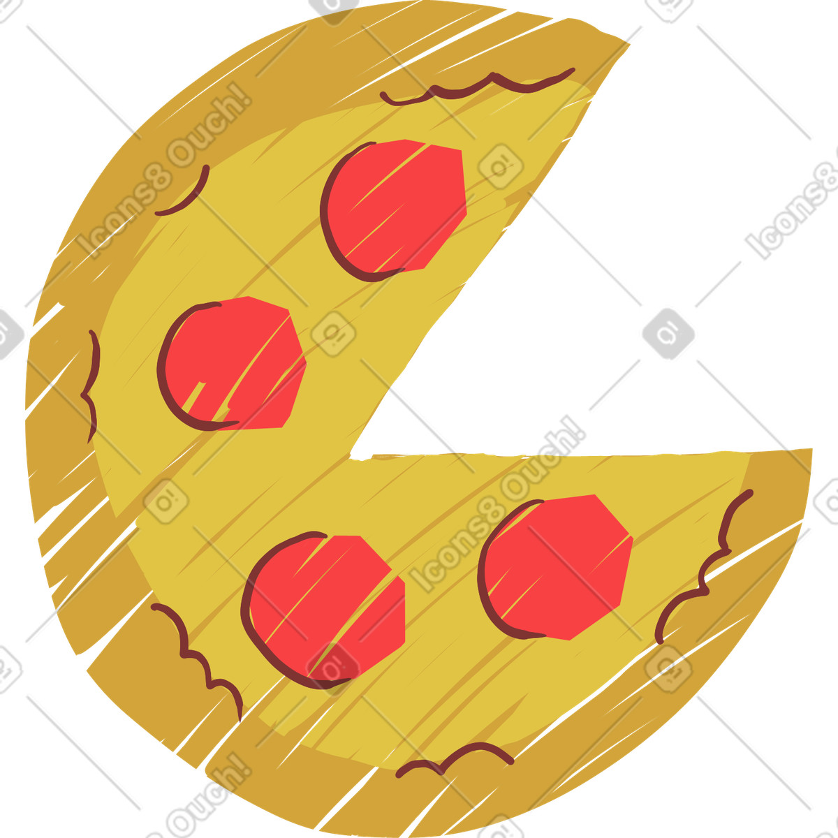 Pizza illustration in Sleepy style download in PNG, SVG