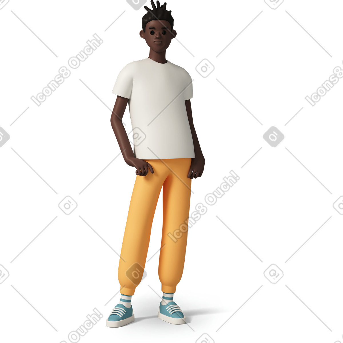 3D Casual life 스타일의 Man standing 일러스트레이션 PNG, SVG 다운로드