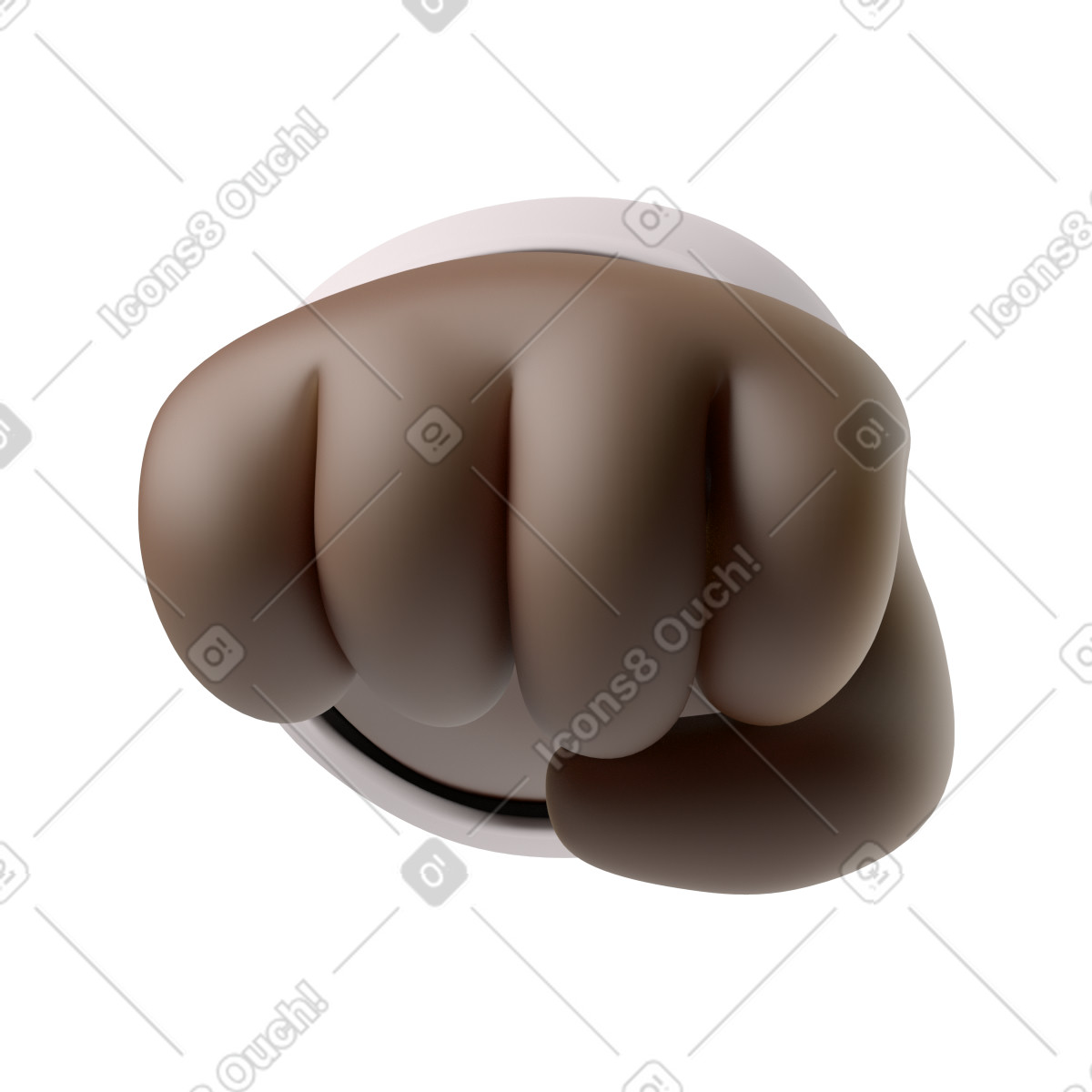 Pugno in arrivo di una mano pelle nera illustrazione stile 3D Hands Fun&Wild scarica PNG, SVG