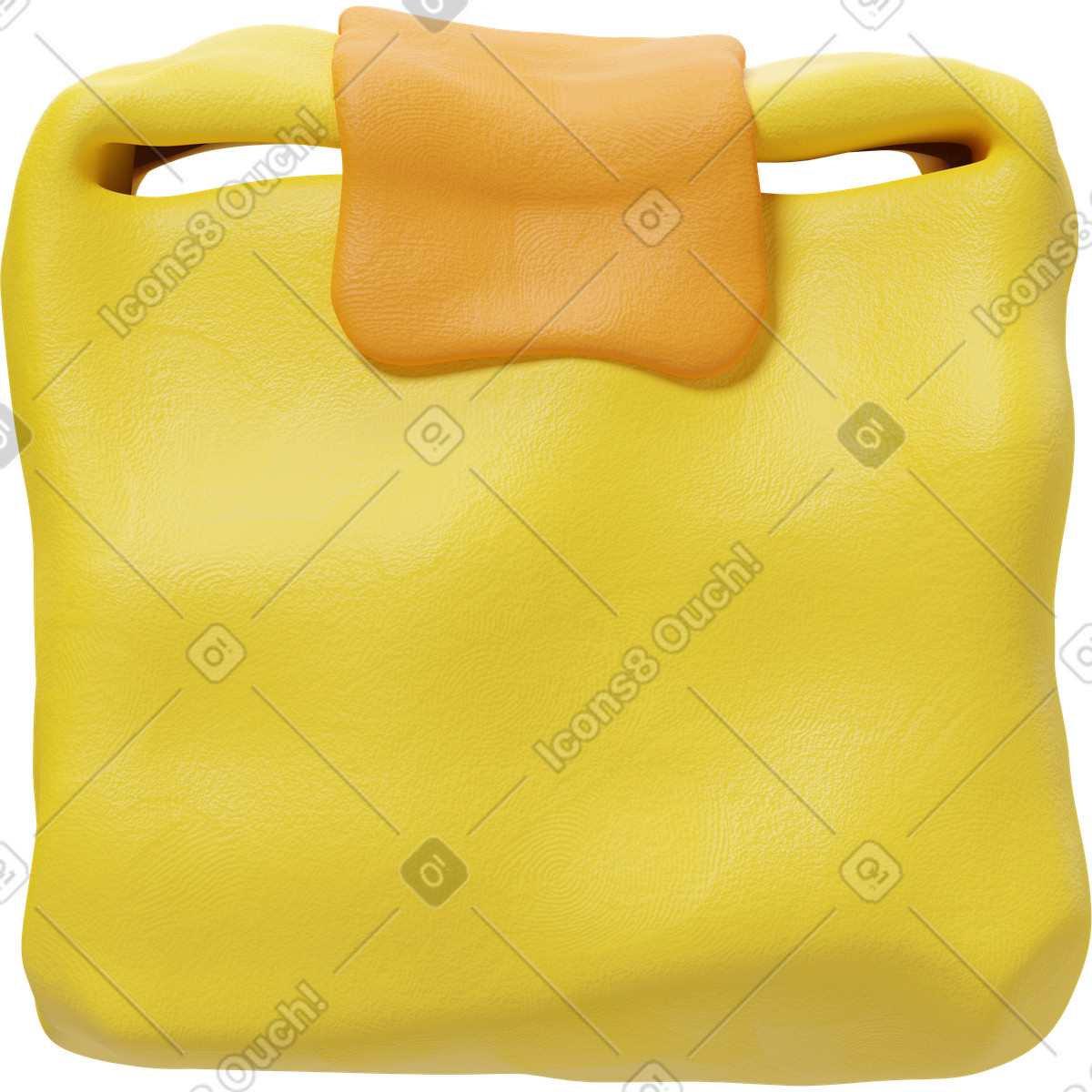 Casella gialla illustrazione in stile 3D Plastilina scarica in PNG, SVG