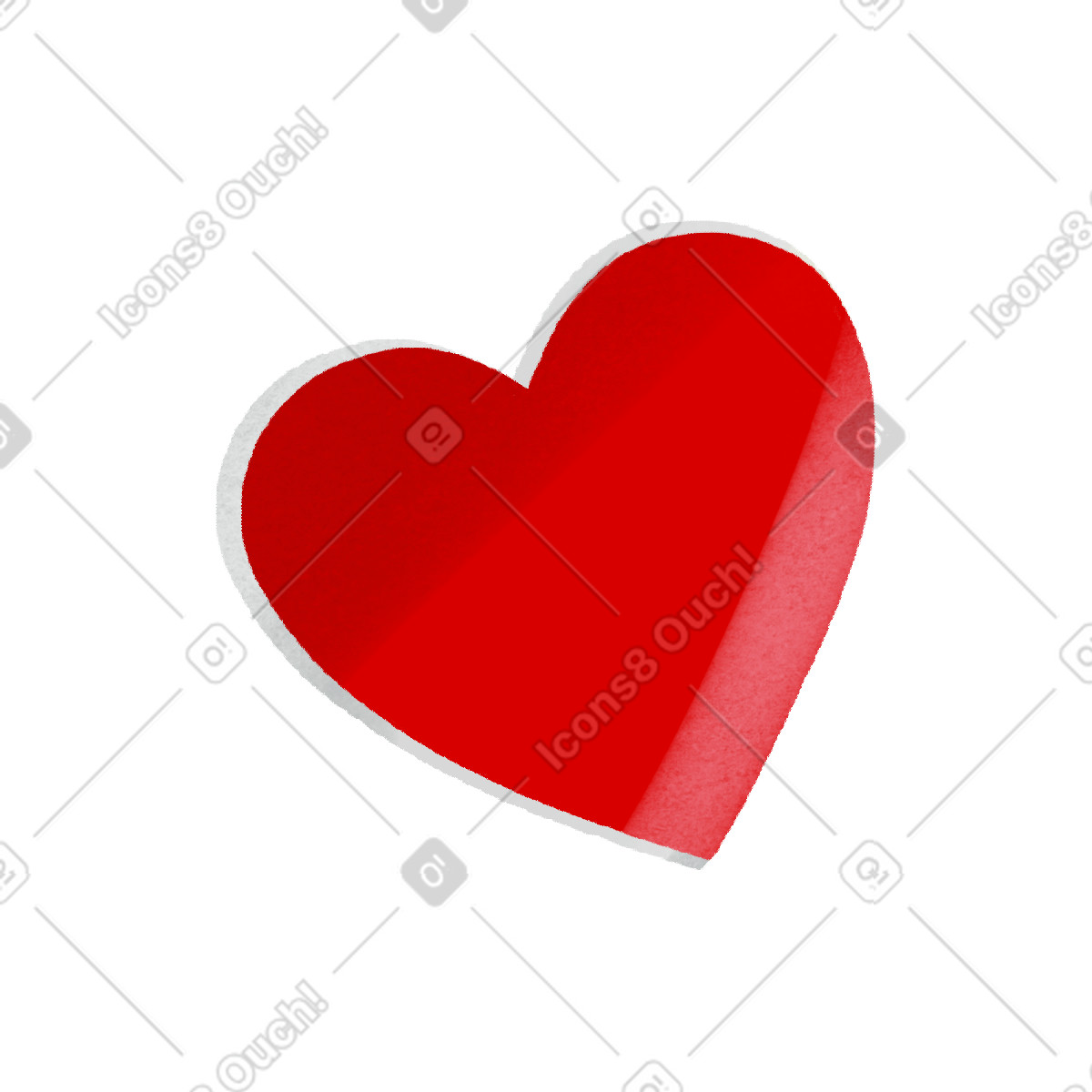 Ilustração de Dia dos namorados em forma coração vermelho no estilo Shine para baixar PNG, SVG