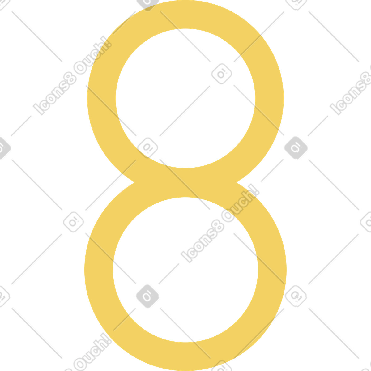 下载 Macaroni 风格的 黄色8位数 插画，支持 PNG、SVG 格式