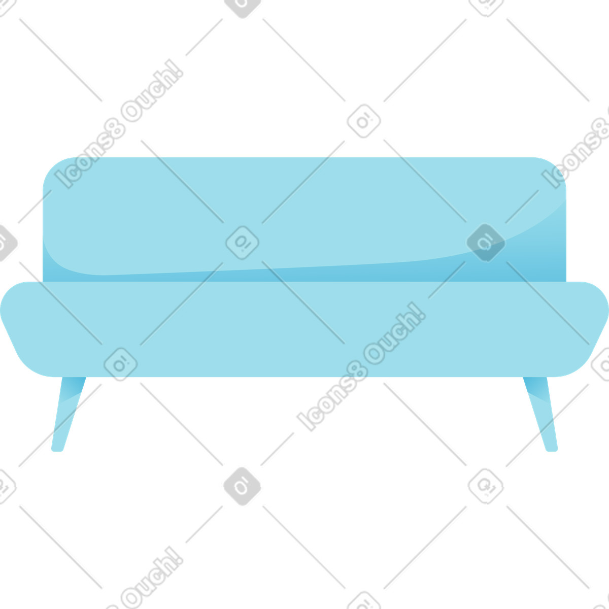 Small sofa with back illustration in Daily style download in PNG, SVG