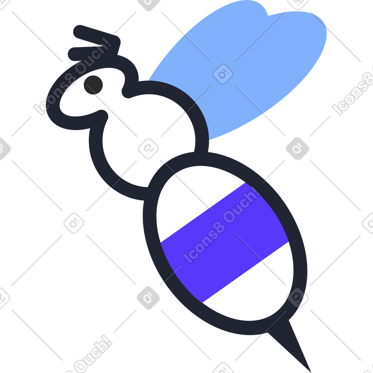 Bee illustration showcasing detailed clipart in the context of bees graphic design
