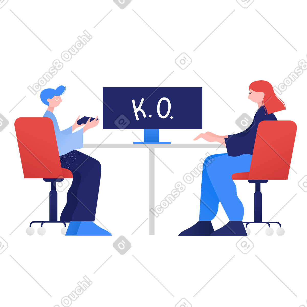 Ilustração de Pessoas jogando jogos computador em no estilo Clip para baixar em PNG, SVG