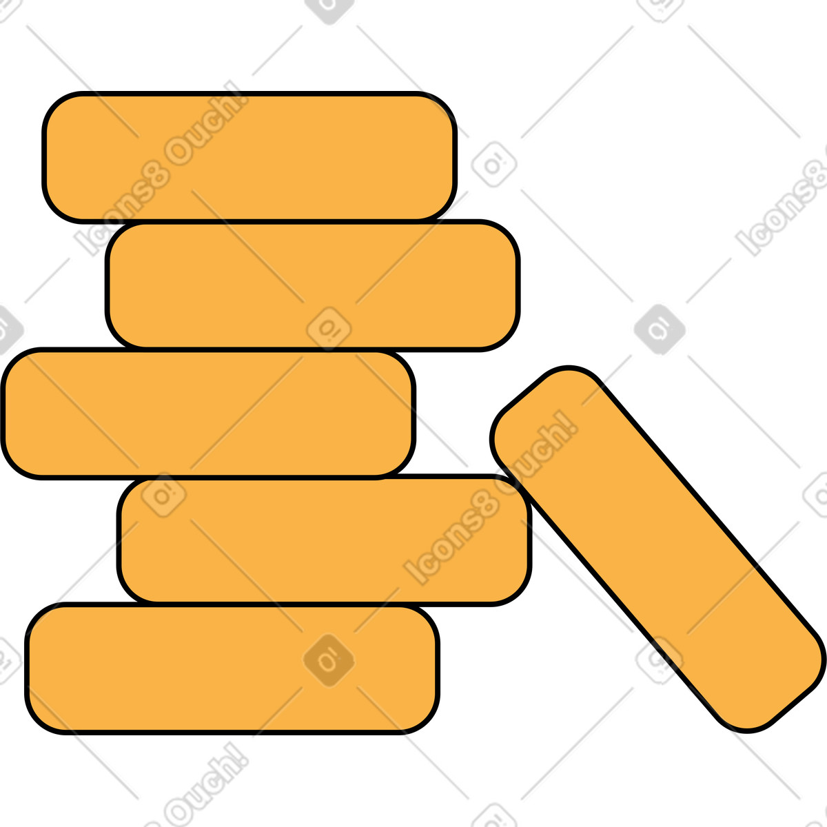Six coins illustration in Bloom style download in PNG, SVG