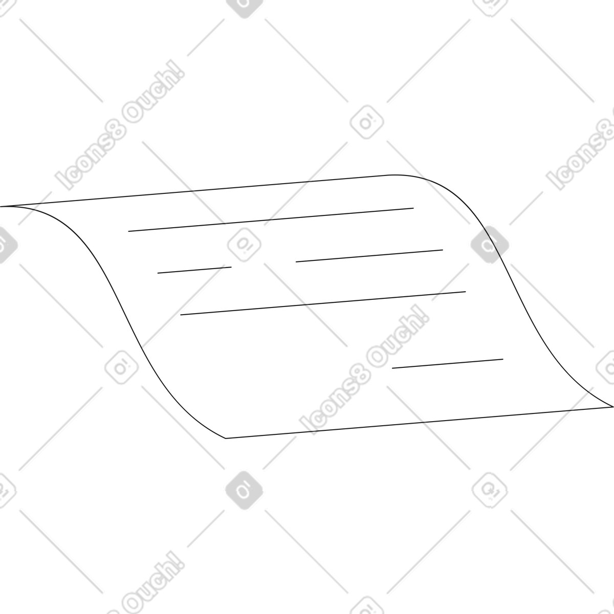 Simple paper document with lines illustration in Futuristic style download in PNG, SVG