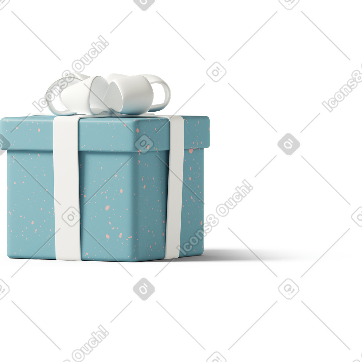 Blue gift box illustrazione in stile 3D Casual life scarica in PNG, SVG