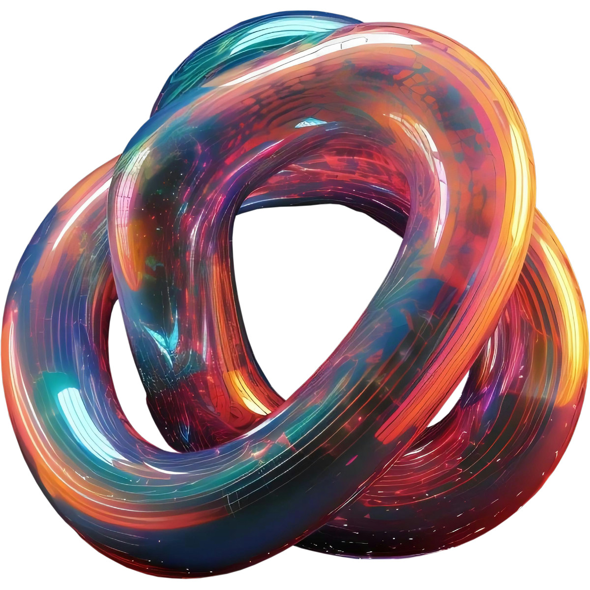 Metallische abstrakte bunte 3d-form-Illustration im Metallic-Stil als Download in PNG, SVG