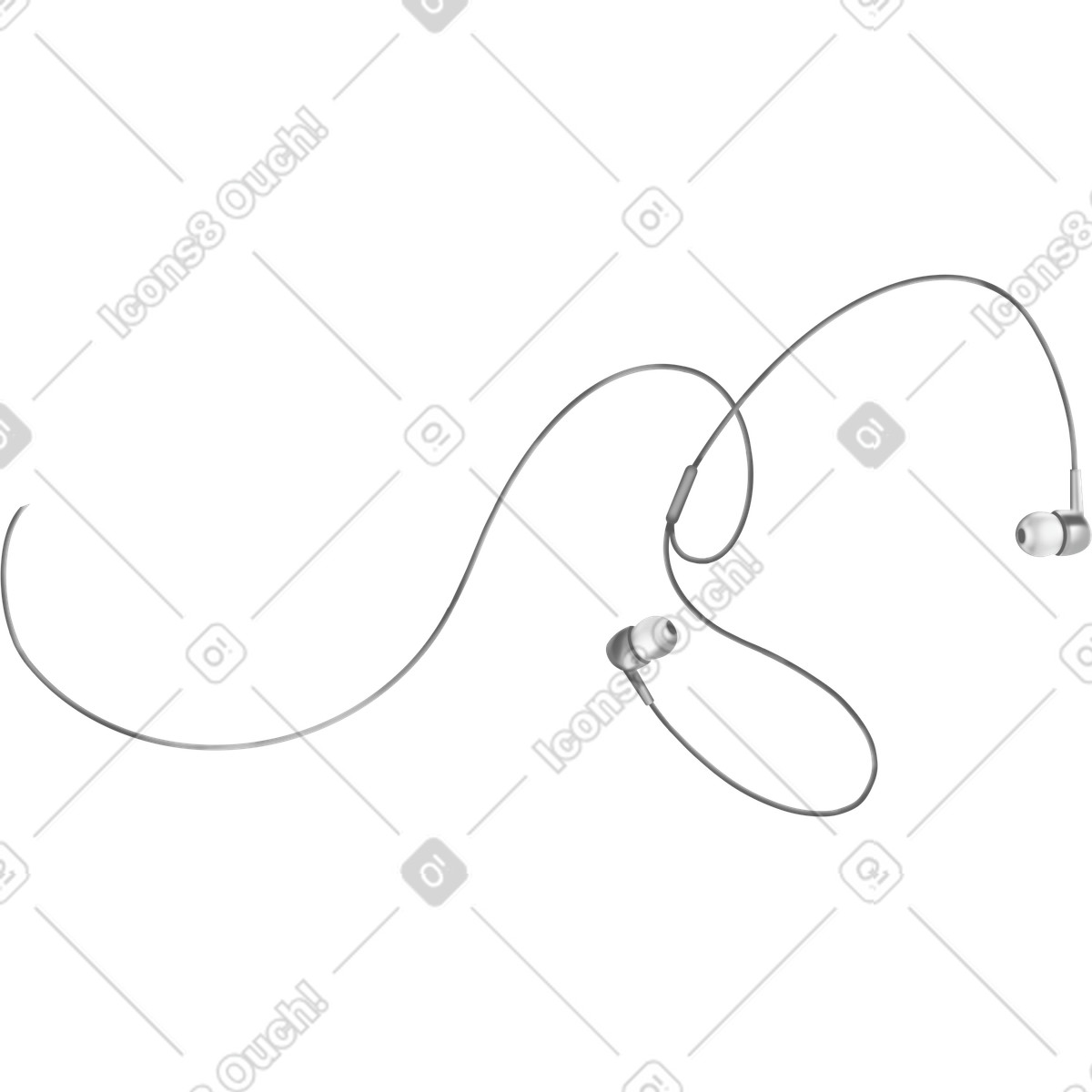 Wired headphones-Illustration im Jumble-Stil als Download in PNG, SVG