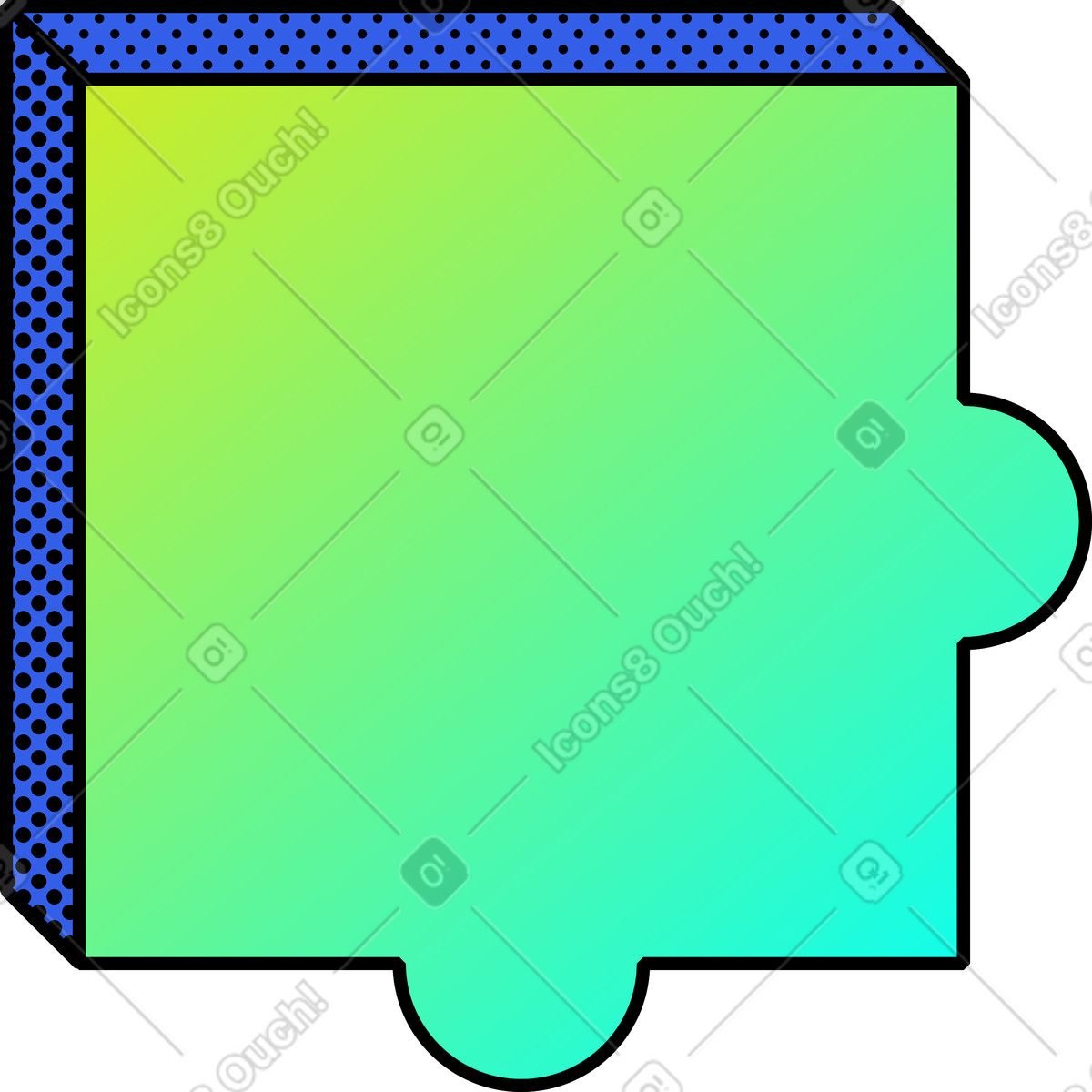 Teil des puzzles-Illustration im Memphis-Stil als Download in PNG, SVG