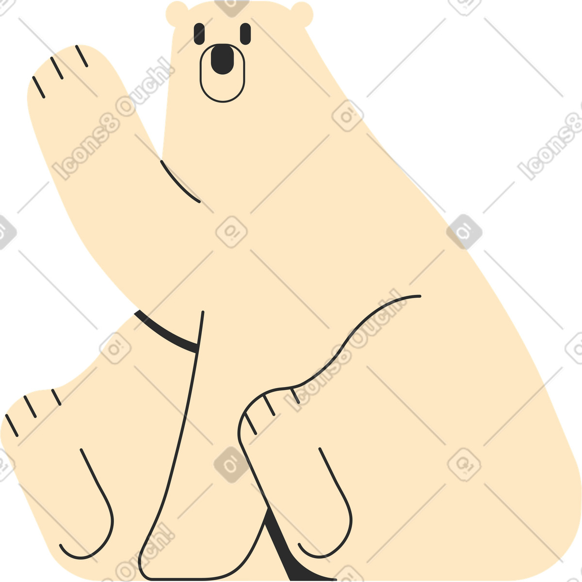 Marginalia スタイルの シロクマ のイラストをPNG、SVG形式でダウンロード