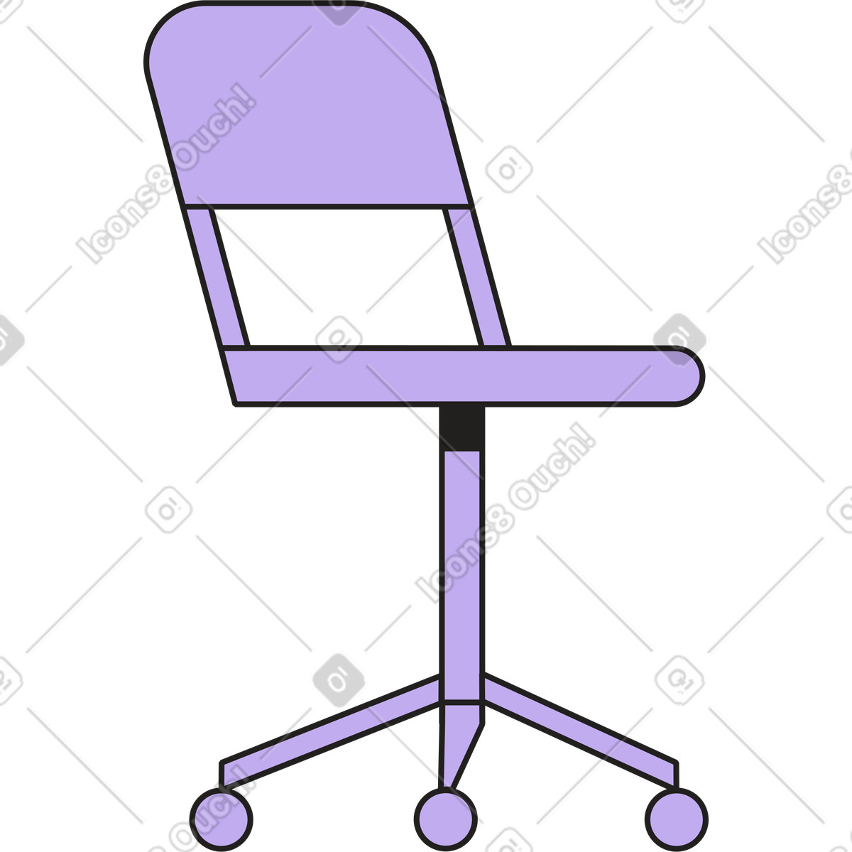 下载 Dazzle 风格的 紫色椅子 插画，支持 PNG、SVG 格式