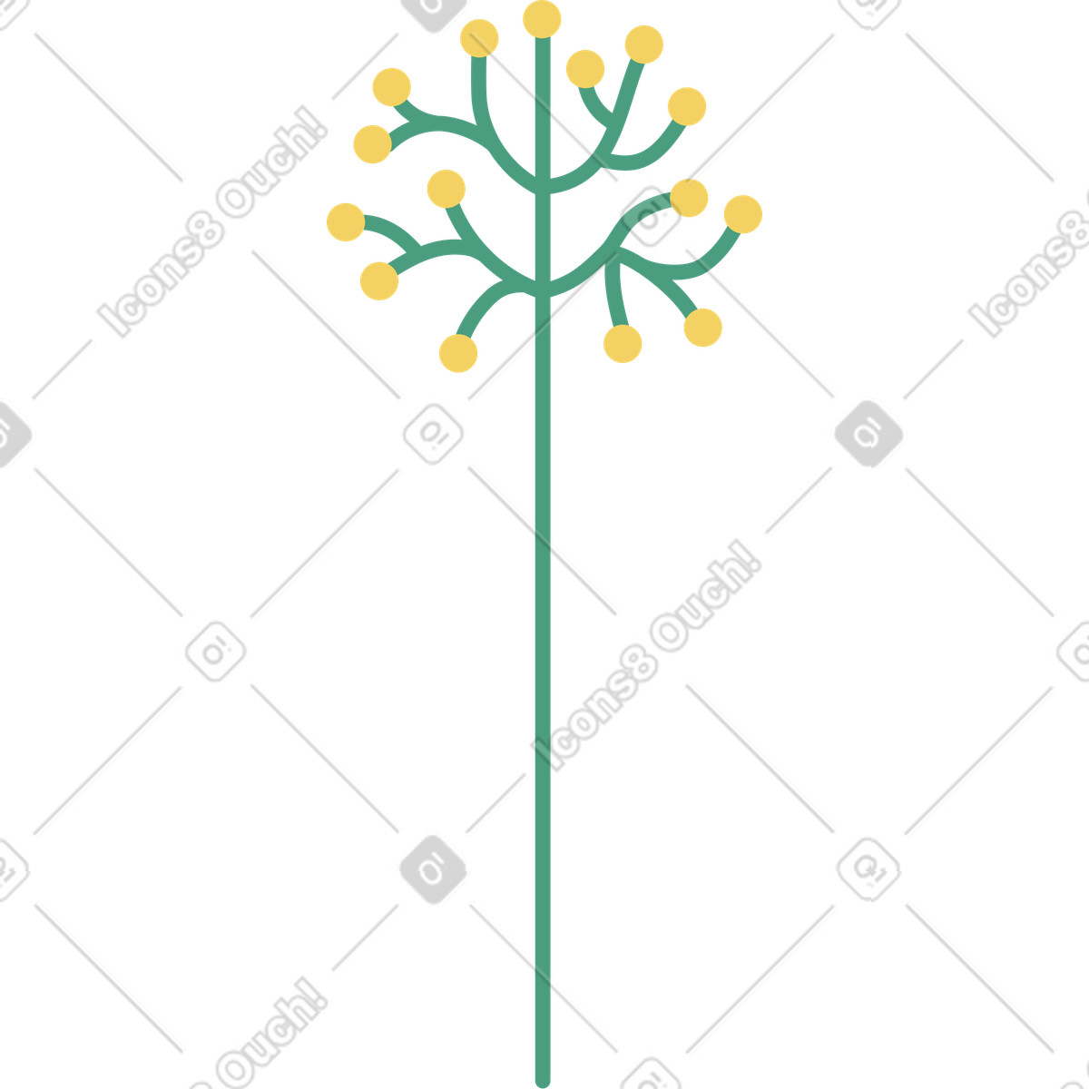 Macaroni 스타일의 꽃 일러스트레이션 PNG, SVG 다운로드