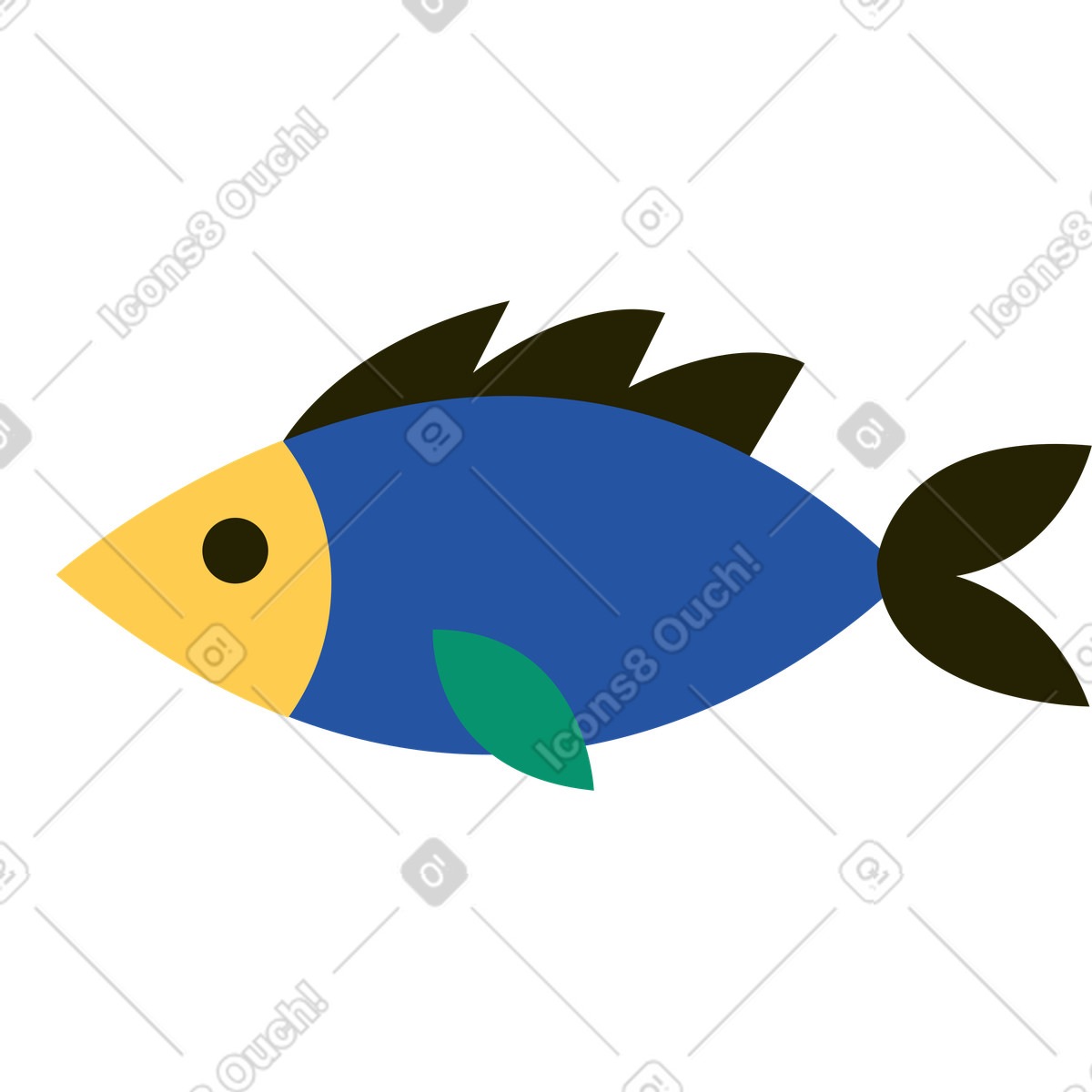 Fisch-Illustration im Spot-Stil als Download in PNG, SVG
