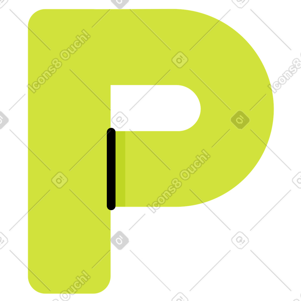 Ilustração de Letra p suculenta em no estilo Juicy para baixar em PNG, SVG