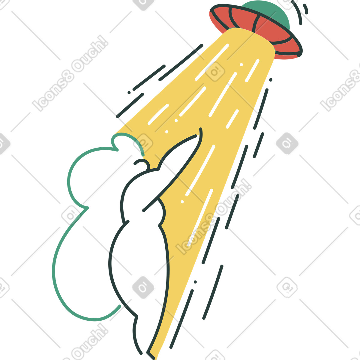 외계인에게 납치된 여자 illustration in Macaroni style download in PNG, SVG