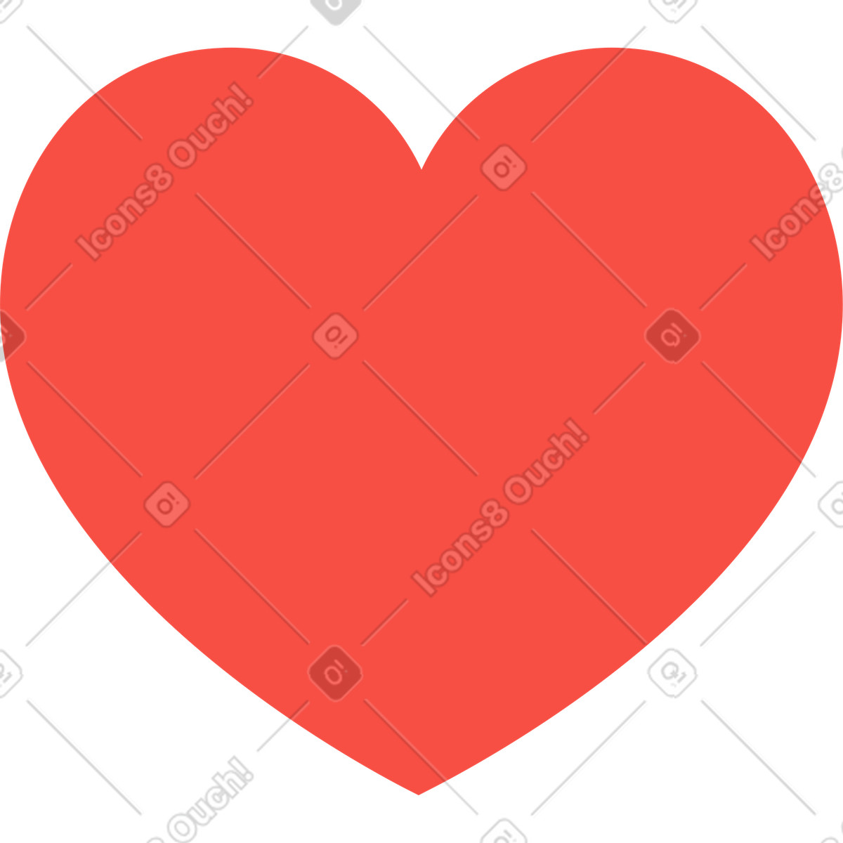 Ilustração de Coração vermelho em no estilo Sammy para baixar em PNG, SVG