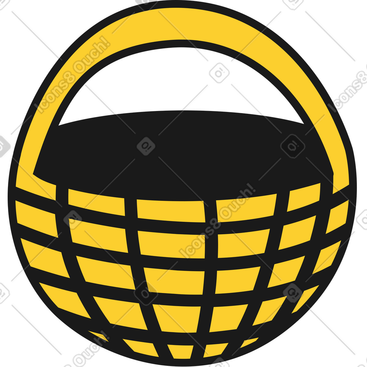 Empty basket illustration in Taxi style download in PNG, SVG