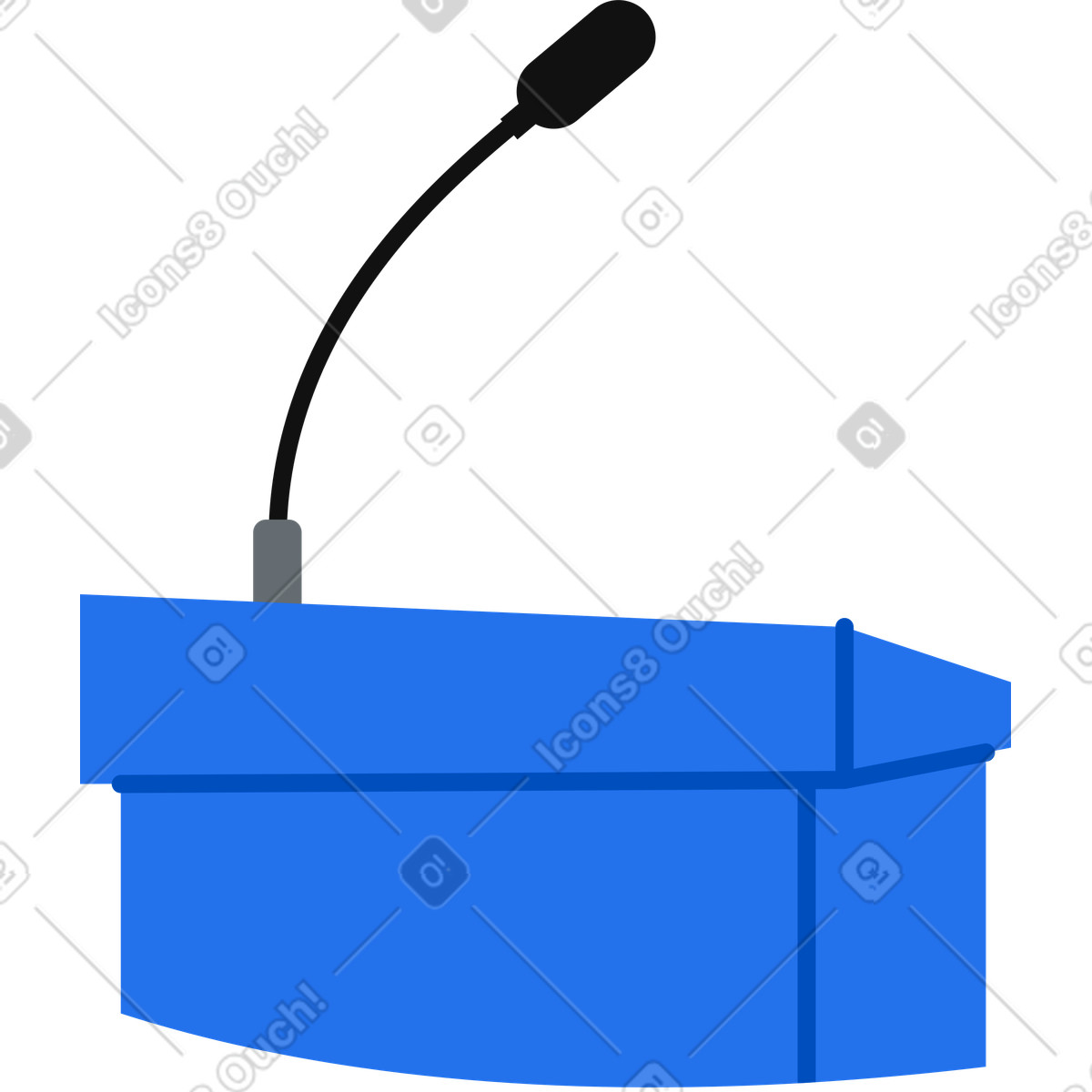 Tribüne mit mikrofon-Illustration im Active-Stil als Download in PNG, SVG