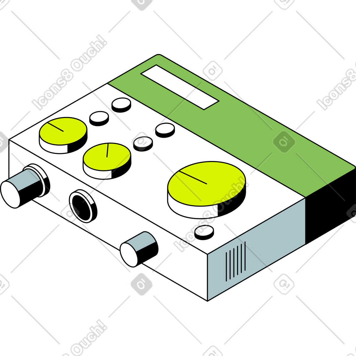 Podcast-station-Illustration im Isometric-Stil als Download in PNG, SVG