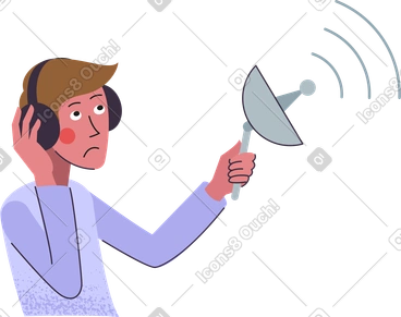 Man-with-listening-device PNG, SVG