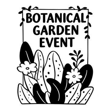 An affiche for a botanical garden event with lush plants and flowers