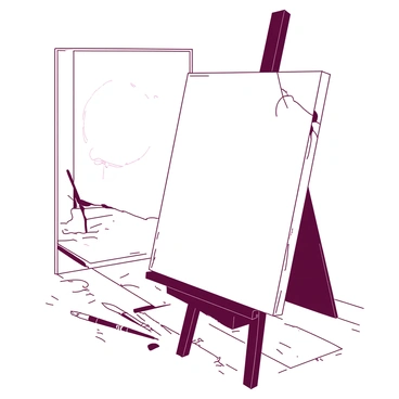 A painting slowly fading and cracking over time