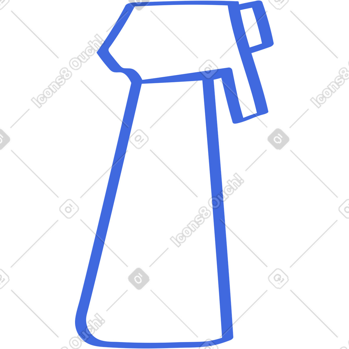 Ilustración Spray bottle outline minimal cleaning container shape with trigger nozzle en estilo Ballpoint Pen a descargar en PNG y SVG