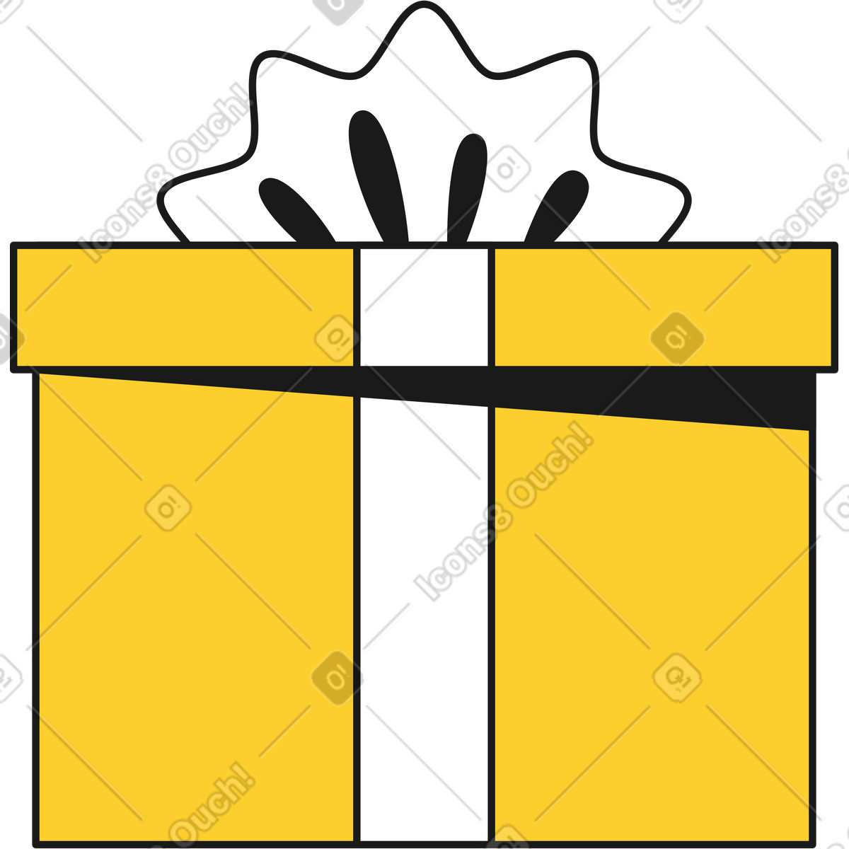 Weihnachtsgeschenk-Illustration im Taxi-Stil als Download in PNG, SVG