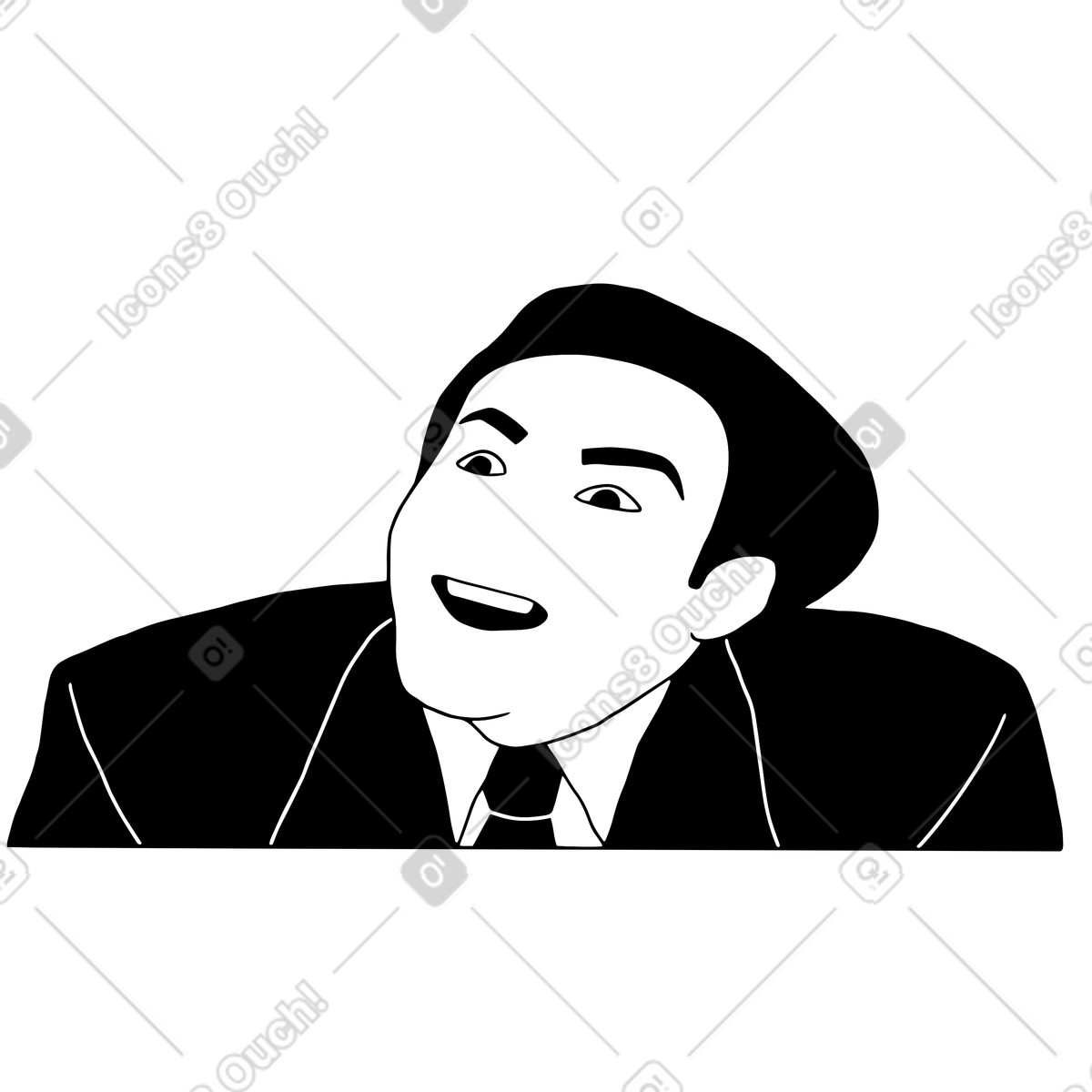 Das sagst du nicht, sarkastischer mann-Illustration im Dudes-Stil als Download in PNG, SVG