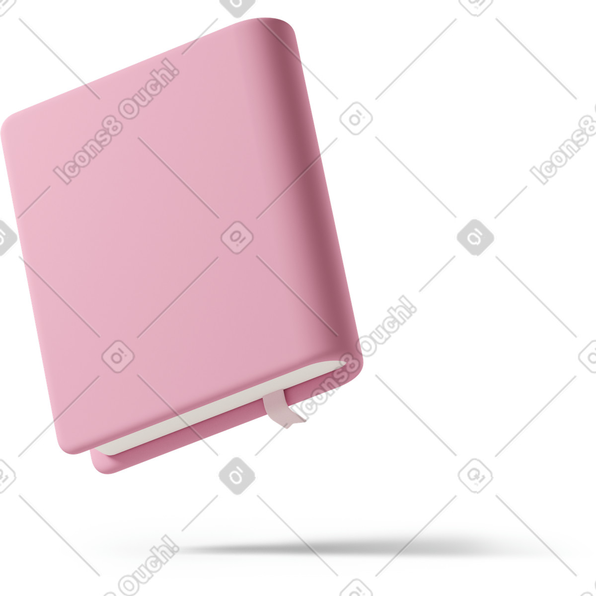 3D Casual life 스타일의 Pink book floating 일러스트레이션 PNG, SVG 다운로드