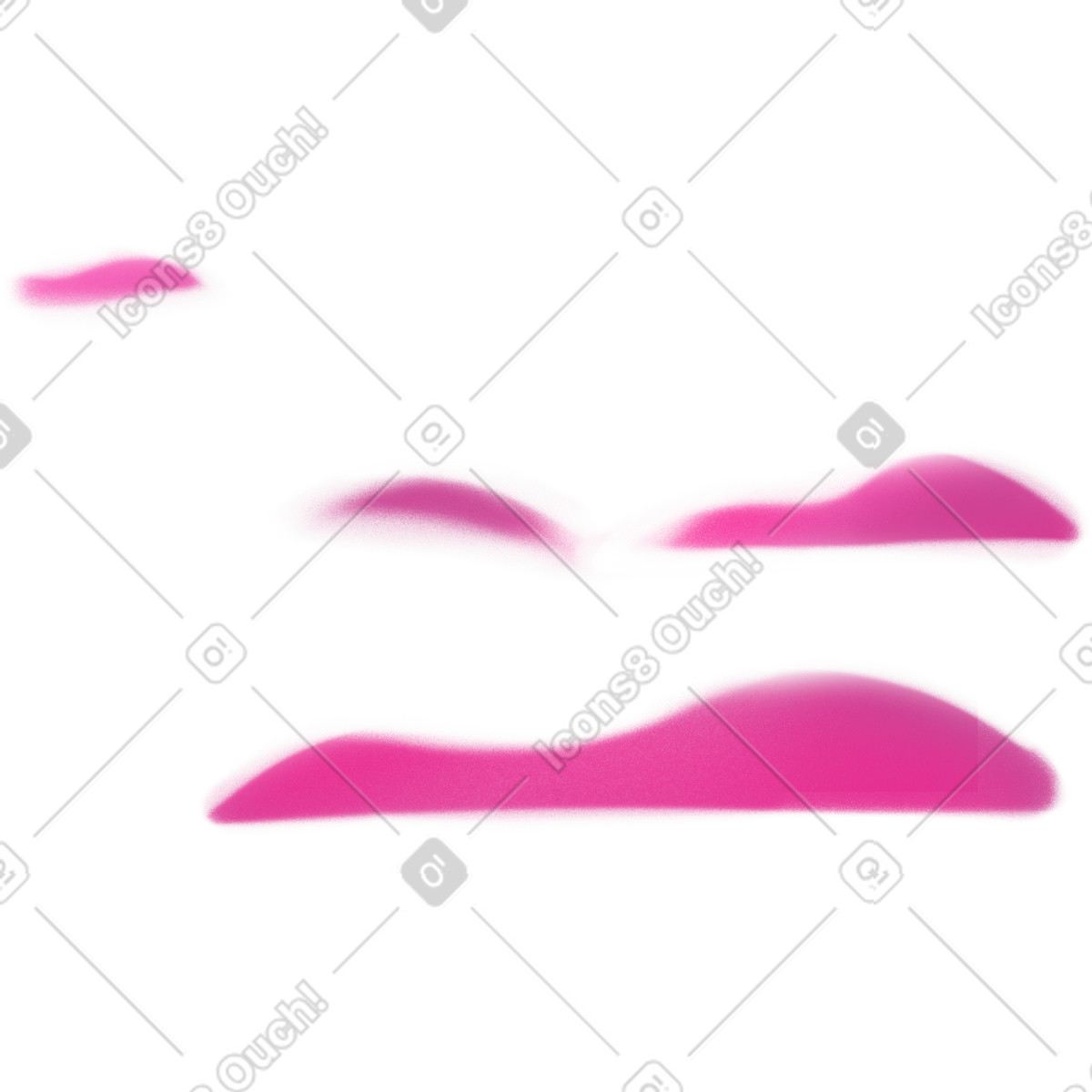 A bunch of pink clouds illustration in Doodle style download in PNG, SVG