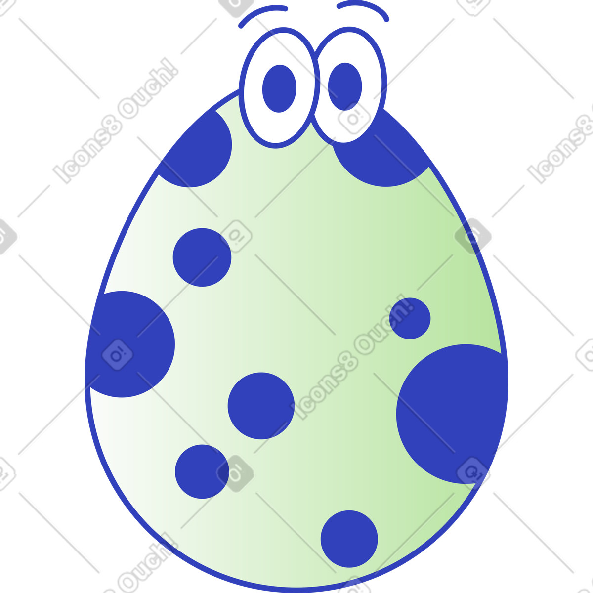 Egg character illustration in Eyeful style download in PNG, SVG