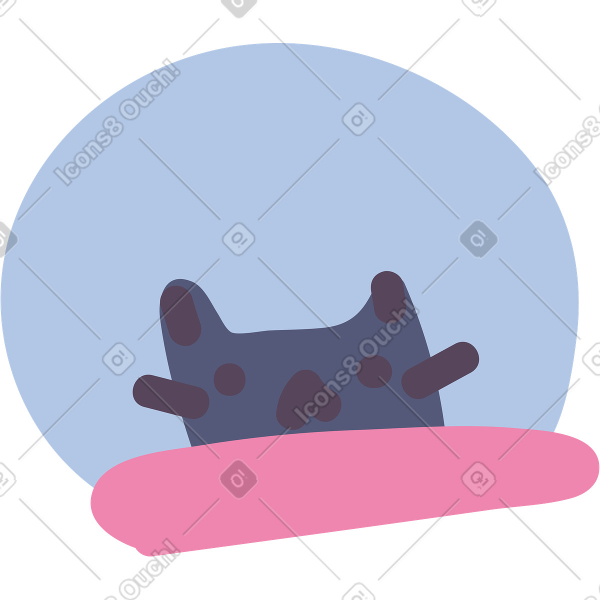Pluto スタイルの Astronaut cat のイラストをPNG、SVG形式でダウンロード