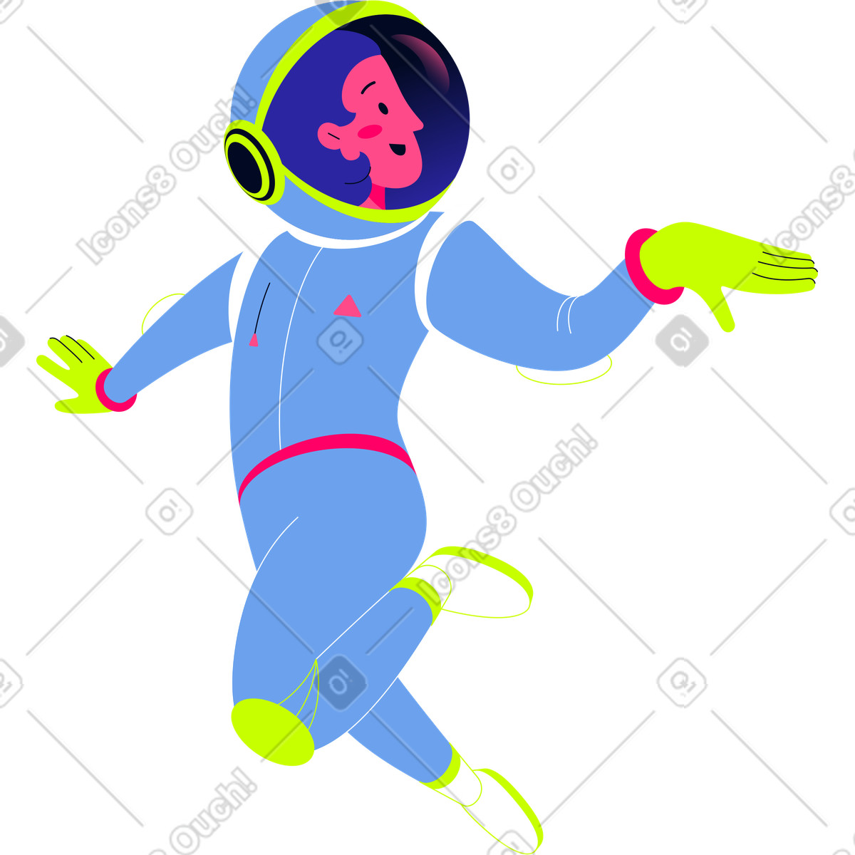 下载 Space 风格的 Woman astronaut in a spacesuit 插画，支持 PNG、SVG 格式