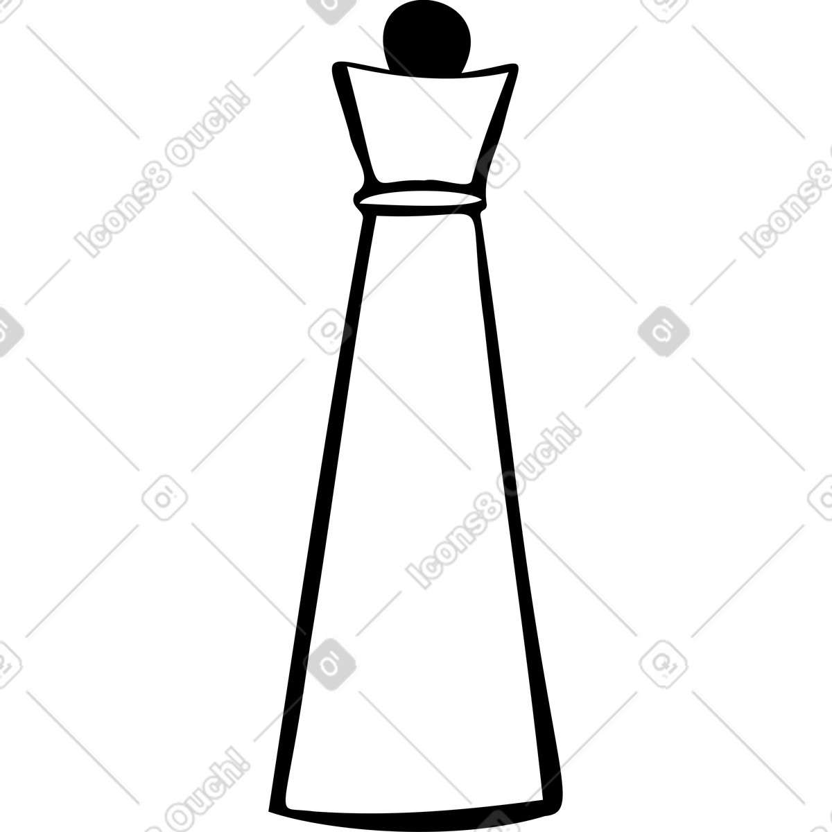 White queen chess piece illustration in Journal style download in PNG, SVG