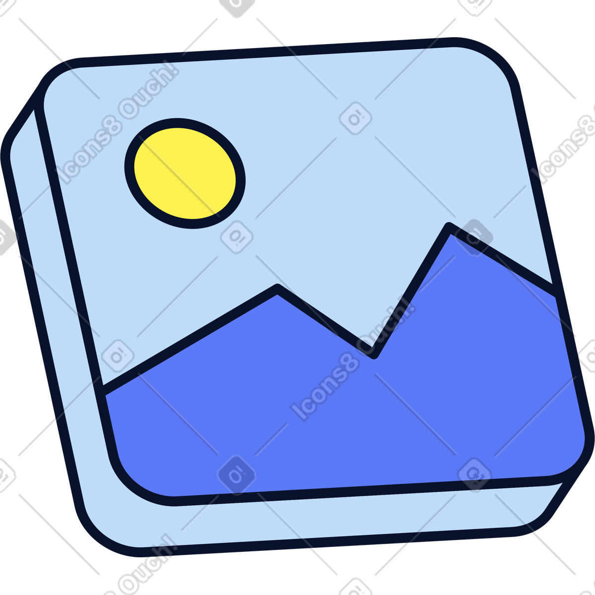 Ilustración Icono de imagen en estilo Flexy a descargar en PNG y SVG