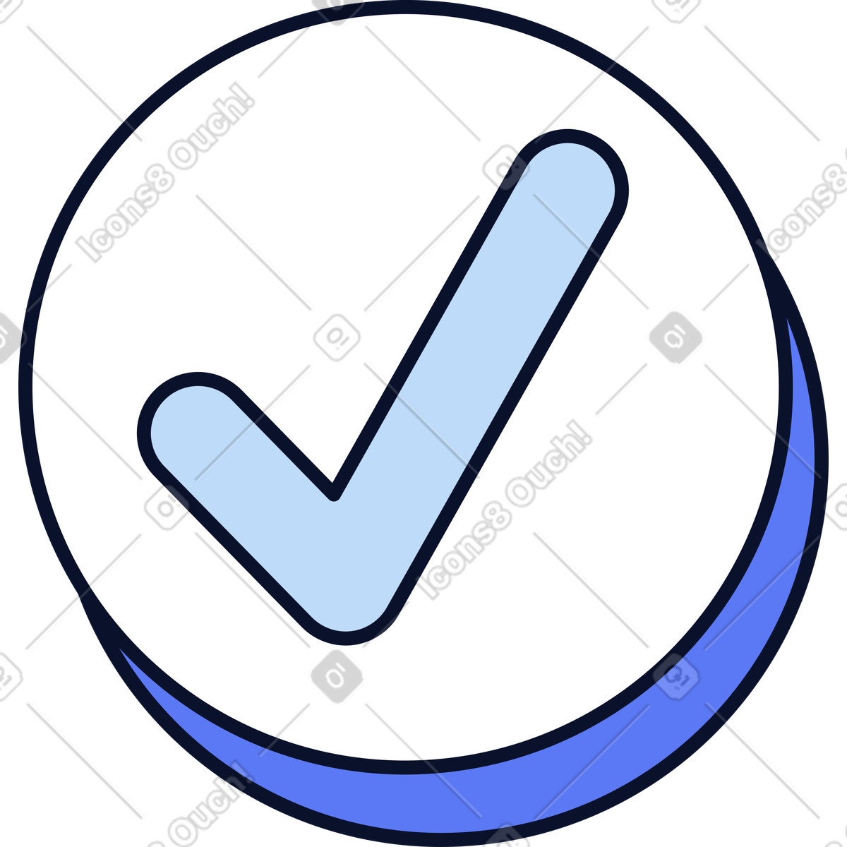 Checkmark illustrazione in stile Flexy scarica in PNG, SVG