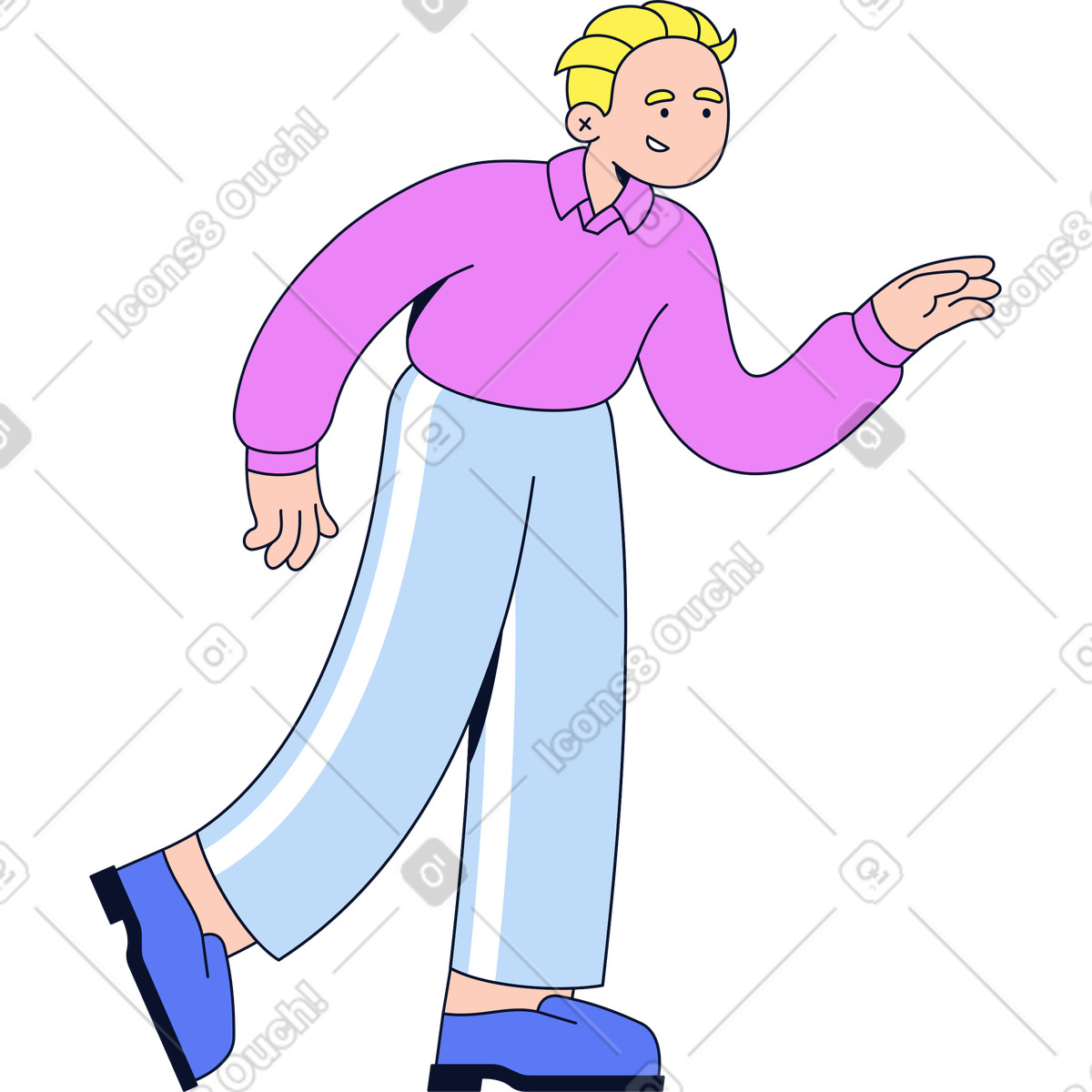 下载 Flexy 风格的 手里拿着东西的男人 插画，支持 PNG、SVG 格式