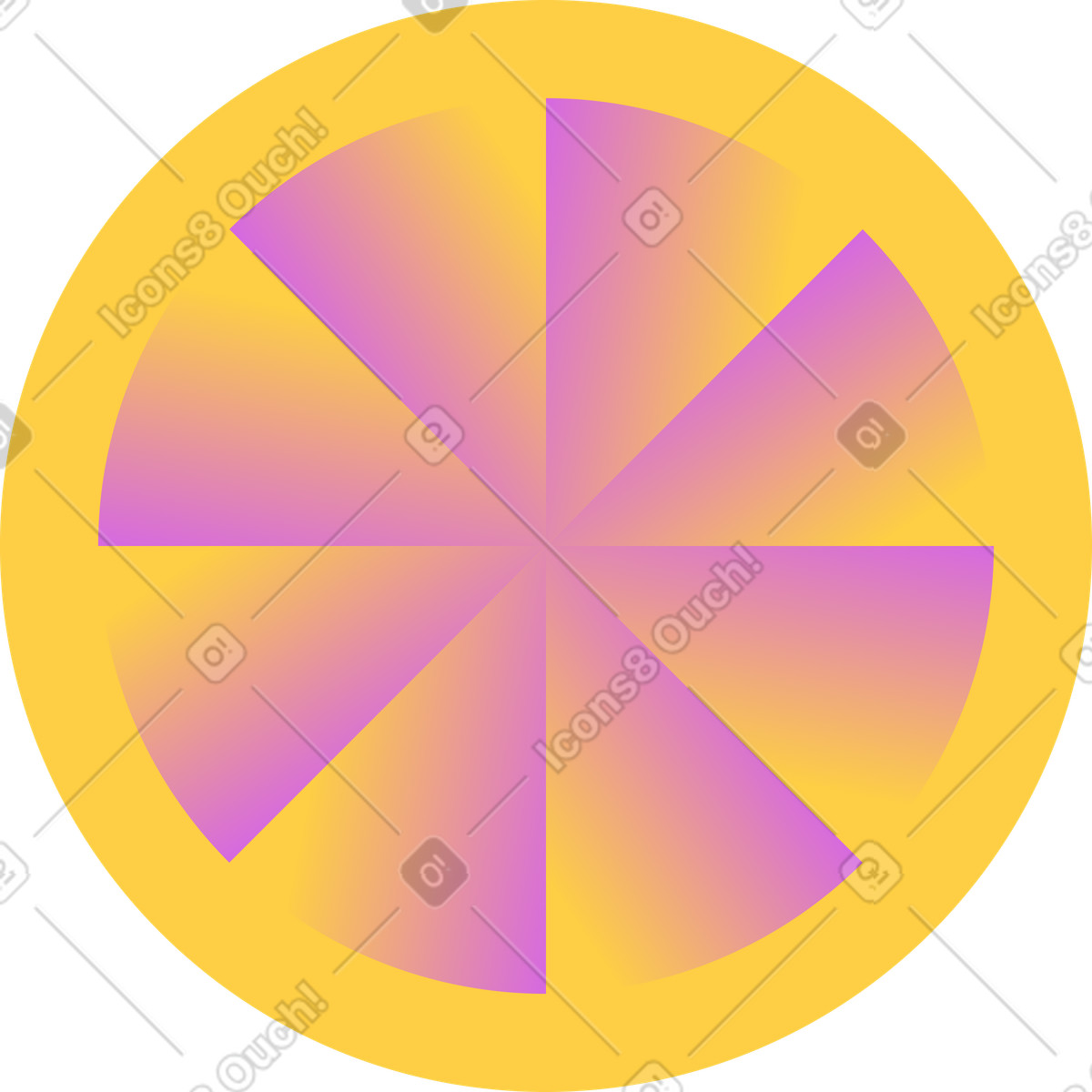 Ilustración Lemon slice en estilo Conifer a descargar en PNG y SVG
